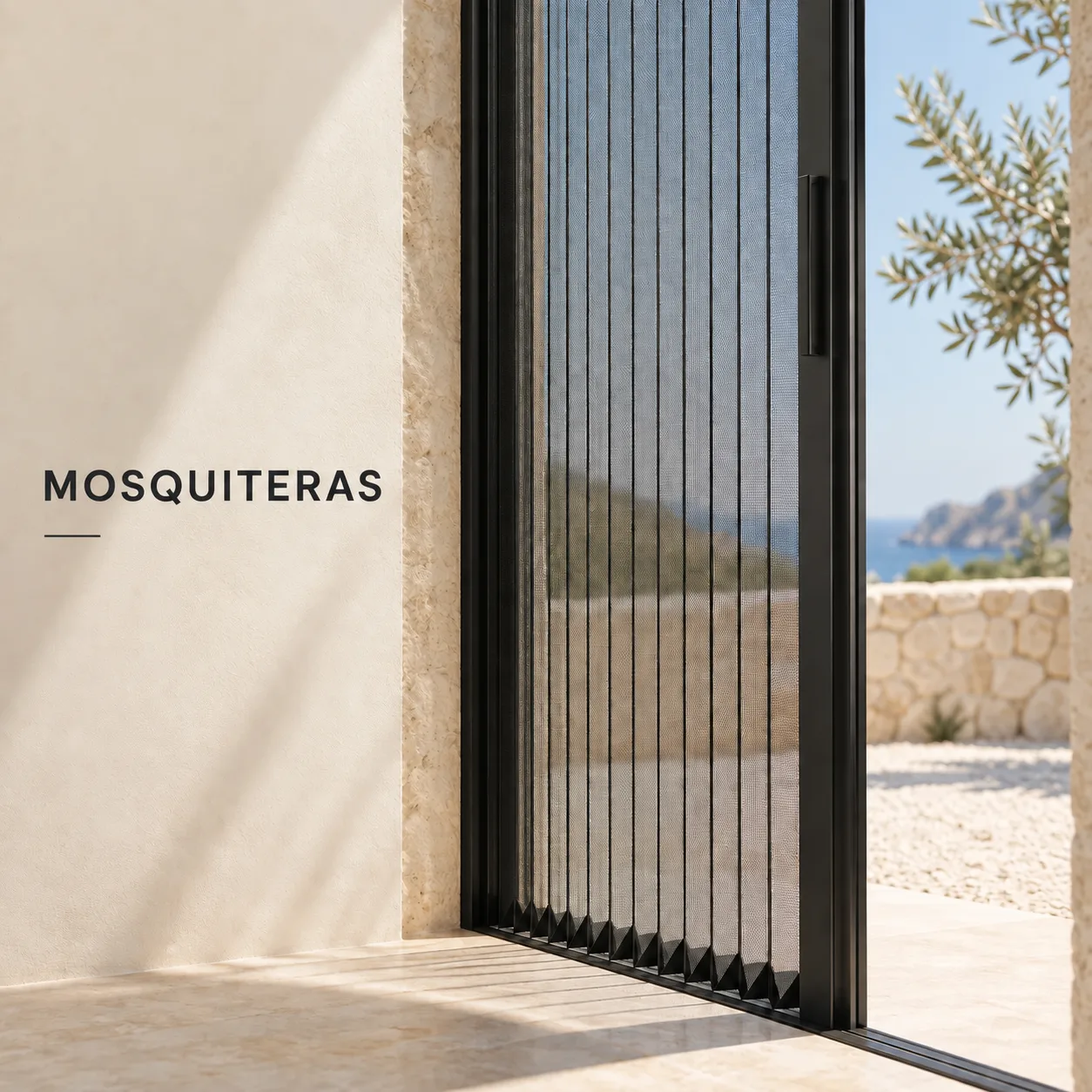Mosquitera plisada con perfilería de aluminio GALCA